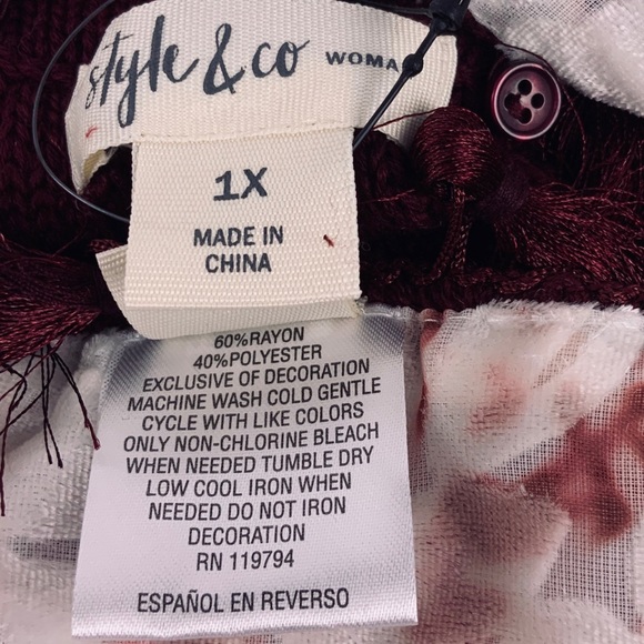 Pullover Sweater and Velvet Scarf with Tassels - Picture 6 of 7